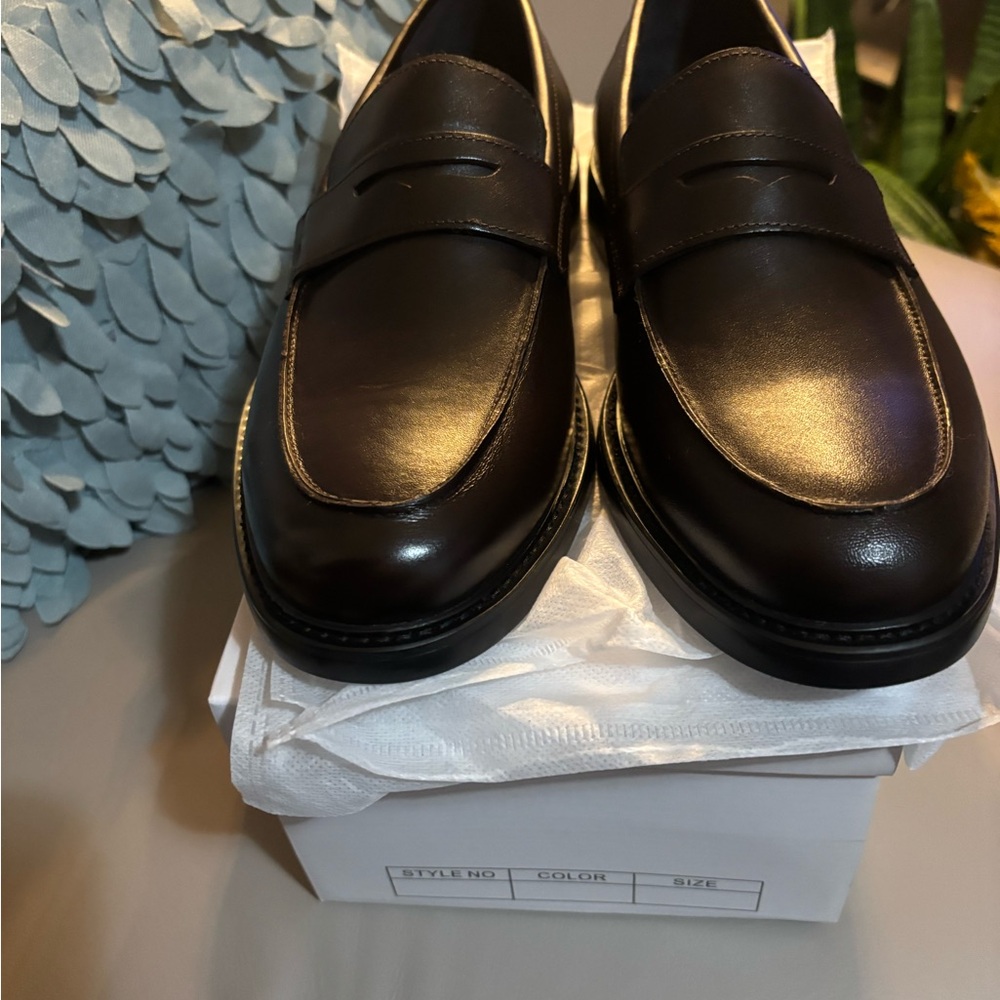 Express Black Leather Slip-On Loafers